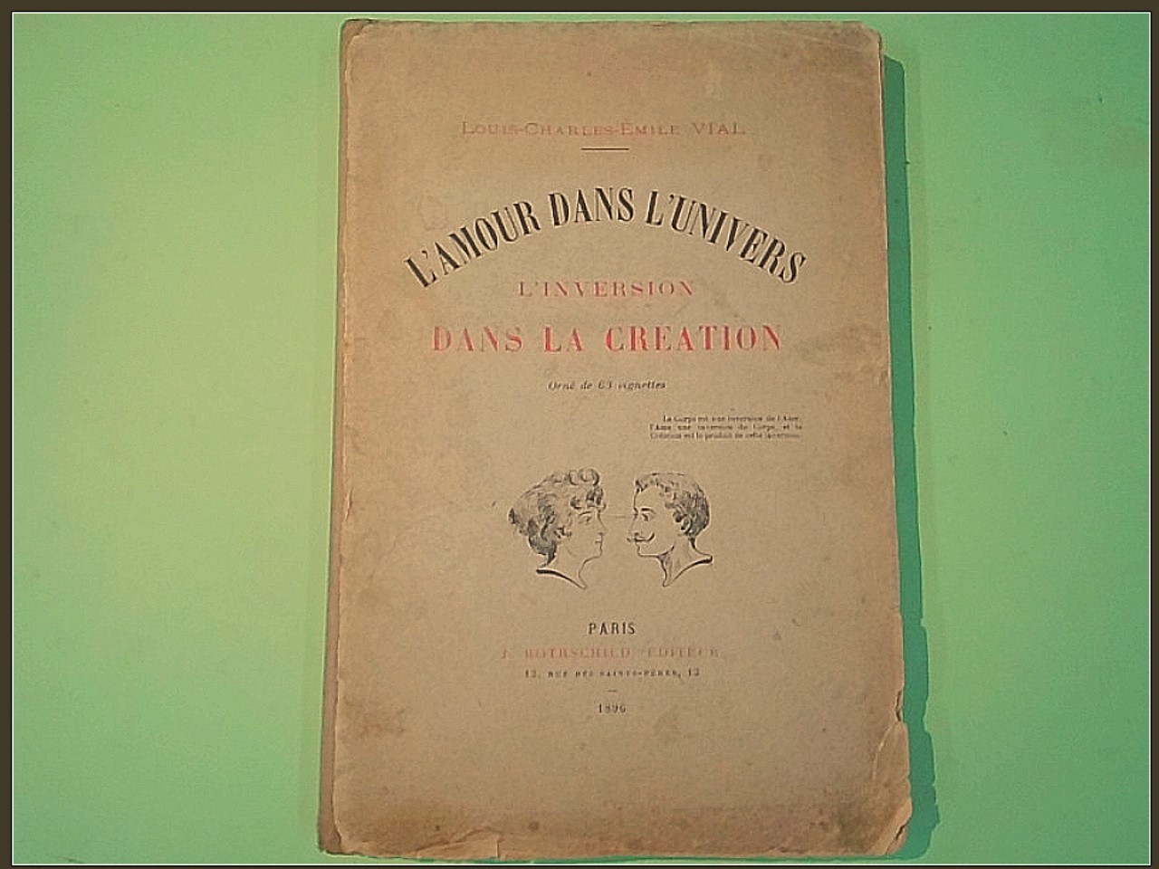 L'AMOUR DANS L'UNIVERS L'INVERSION DANS LA CREATION VIAL ROTHSCHILD 1896
