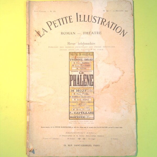 LA PETITE ILLUSTRATION LE PHALENE DECEMBRE 1913 N. 22