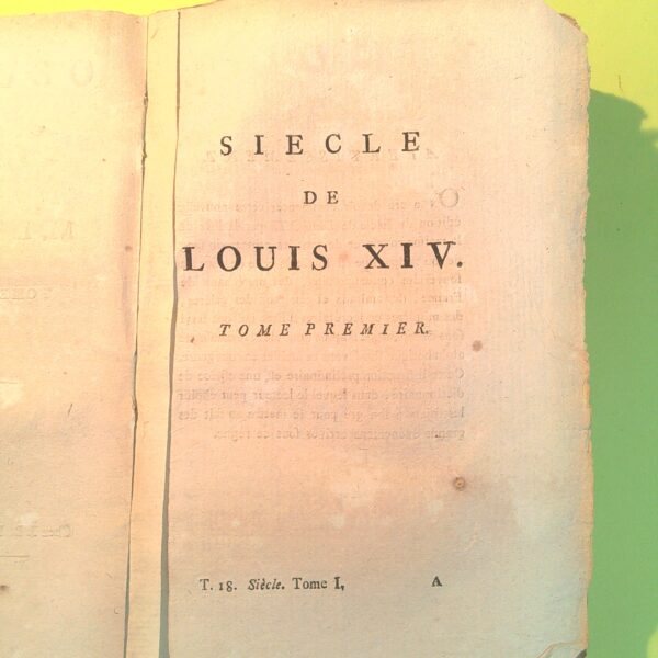 SIECLE DE LOUIS XIV T. I OEUVRES COMPLETES VOLTAIRE TOMO 18 - immagine 3