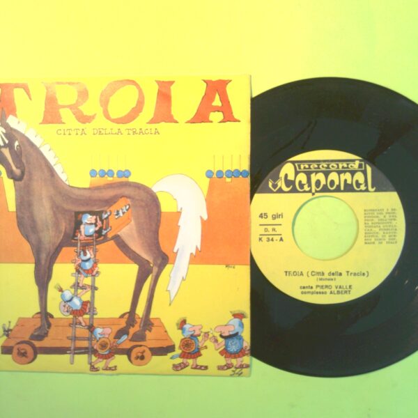 TROIA CITTÀ DELLA TRACIA/ADAMO ED EVA PIERO VALLE DISCO 45 GIRI K 34 1966 - immagine 2