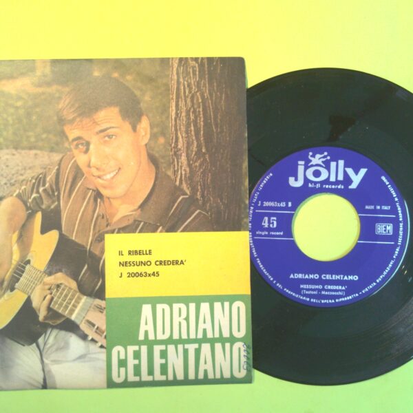 IL RIBELLE/NESSUNO CREDERÀ ADRIANO CELENTANO DISCO 45 GIRI J 20063 1959 - immagine 2