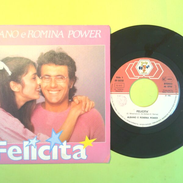 FELICITÀ/ARRIVEDERCI A BAHIA ALBANO E ROMINA DISCO 45 GIRI BR 50258 1982 - immagine 2