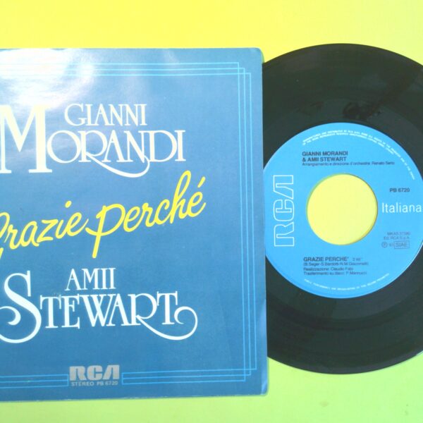 GRAZIE PERCHÉ/ MAGARI GIANNI MORANDI AMII STEWART DISCO 45 GIRI RCA PB 6720 1983 - immagine 2