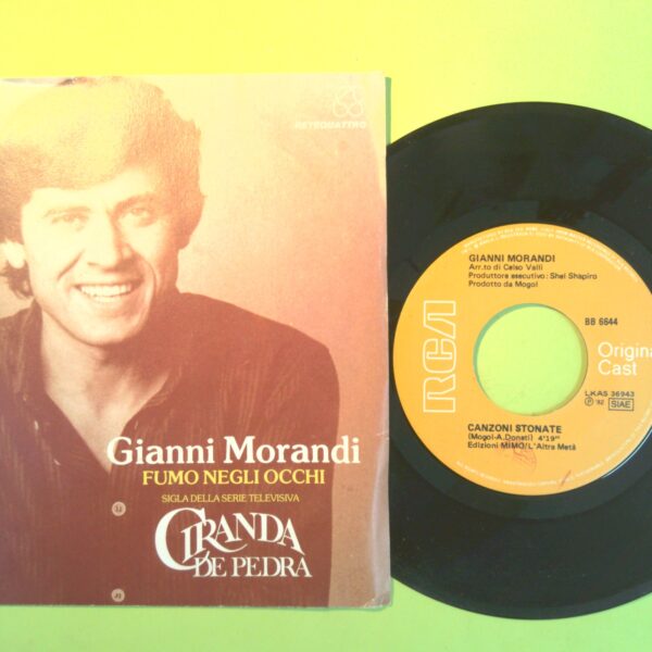 FUMO NEGLI OCCHI/CANZONI STONATE GIANNI MORANDI DISCO 45 GIRI RCA BB 6644 1982 - immagine 2