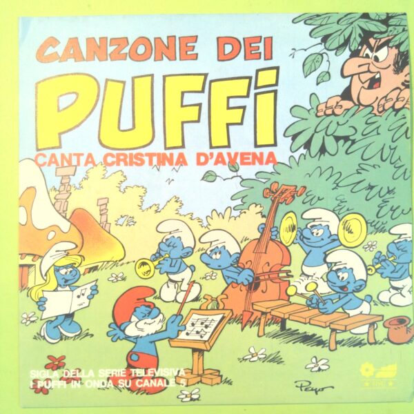 CANZONE DEI PUFFI CRISTINA D'AVENA DISCO 45 GIRI FM 13018