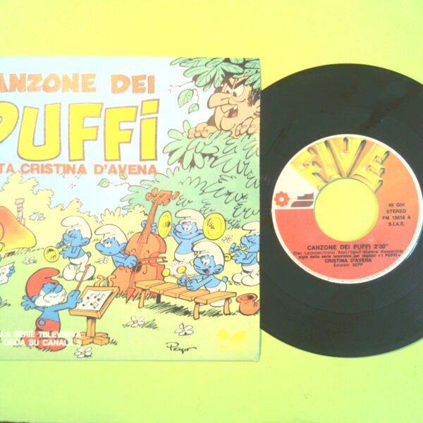 CANZONE DEI PUFFI CRISTINA D'AVENA DISCO 45 GIRI FM 13018 - immagine 2