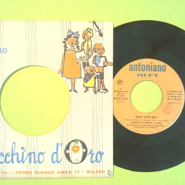 BABY COW BOY/IL SORPASSISTA 13° ZECCHINO D'ORO DISCO 45 GIRI RFN NP 16431 1977 - immagine 2