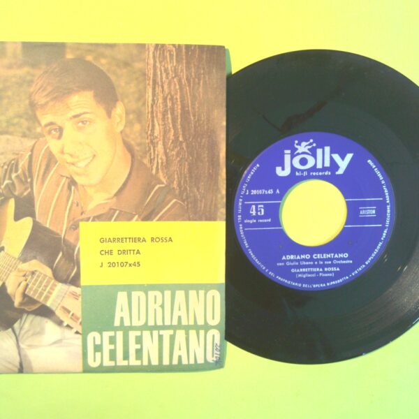 GIARRETTIERA ROSSA/CHE DRITTA ADRIANO CELENTANO 45 GIRI J 20107 1960 - immagine 2