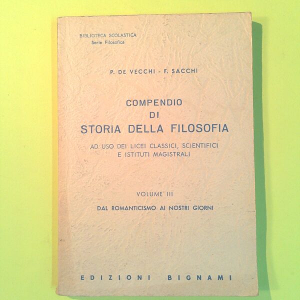 COMPENDIO DI STORIA DELLA FILOSOFIA VOL. III