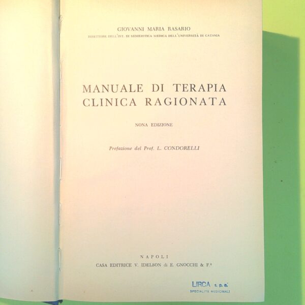 MANUALE DI TERAPIA CLINICA RAGIONATA - immagine 2