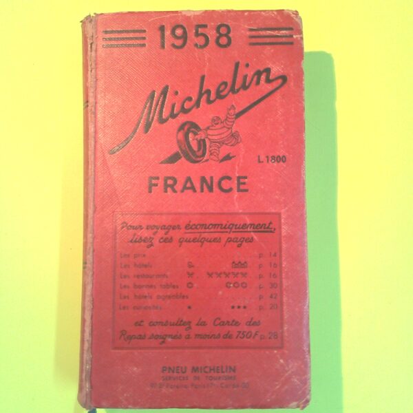 GUIDA MICHELIN FRANCE 1958